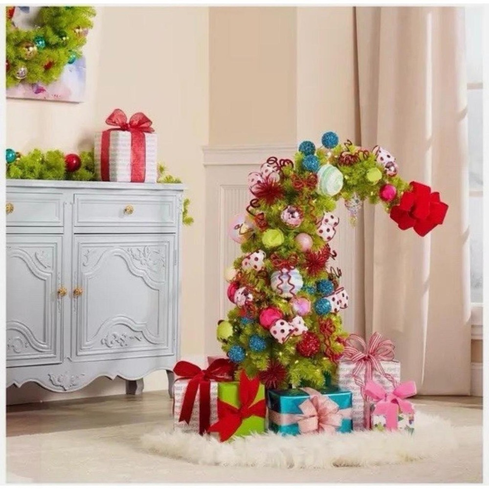 3ft Grinch Pre-Lit Green Curved Whimsical Christmas Tree New in Box